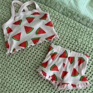 NB Watermelon Print Kids Tank Top and Shorts Set